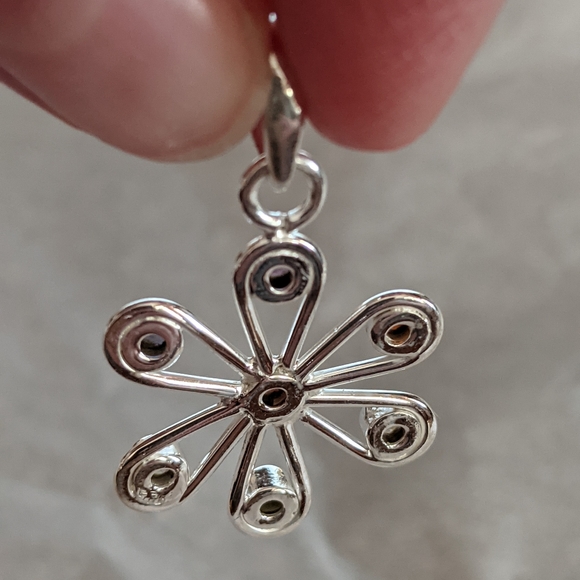 Flower Pendent, Natural Chakra healing, 925 Silver - Picture 7 of 8